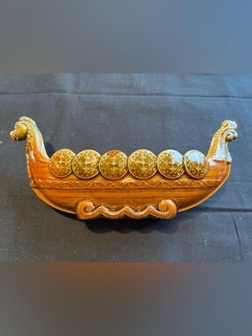 Wade Porcelain Decorative Dish in Glossy Brown Glaze